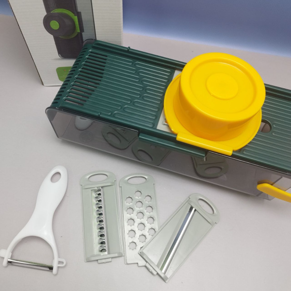 Овощерезка (слайсер) ручная многофункциональная c насадками и контейнером 6в1 All-Rounder